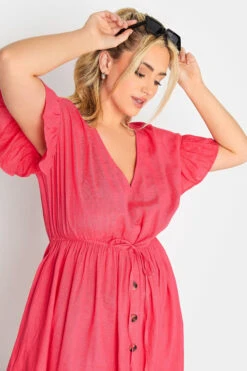 LIMITED COLLECTION Curve Coral Pink Frill Sleeve Cotton Maxi Dress 8 LIMITED COLLECTION Curve Coral Pink Frill Sleeve Cotton Maxi Dress -JOICY Clothing Shop eb2167a1 2f7d 43 215681 D