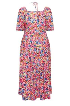 LIMITED COLLECTION Curve Pink Floral Print Tie Front Maxi Dress -JOICY Clothing Shop eb2953b4 3d72 4a 215758 Y