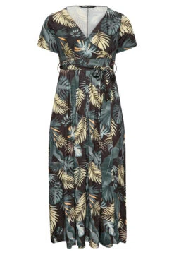 YOURS Curve Black Tropical Leaf Print Wrap Dress -JOICY Clothing Shop eb3c10df 21c7 44 301986 X