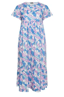 LIMITED COLLECTION Curve Blue Floral Print Frill Sleeve Maxi Dress 10 LIMITED COLLECTION Curve Blue Floral Print Frill Sleeve Maxi Dress -JOICY Clothing Shop eb4fcce9 40c9 42 215603 X