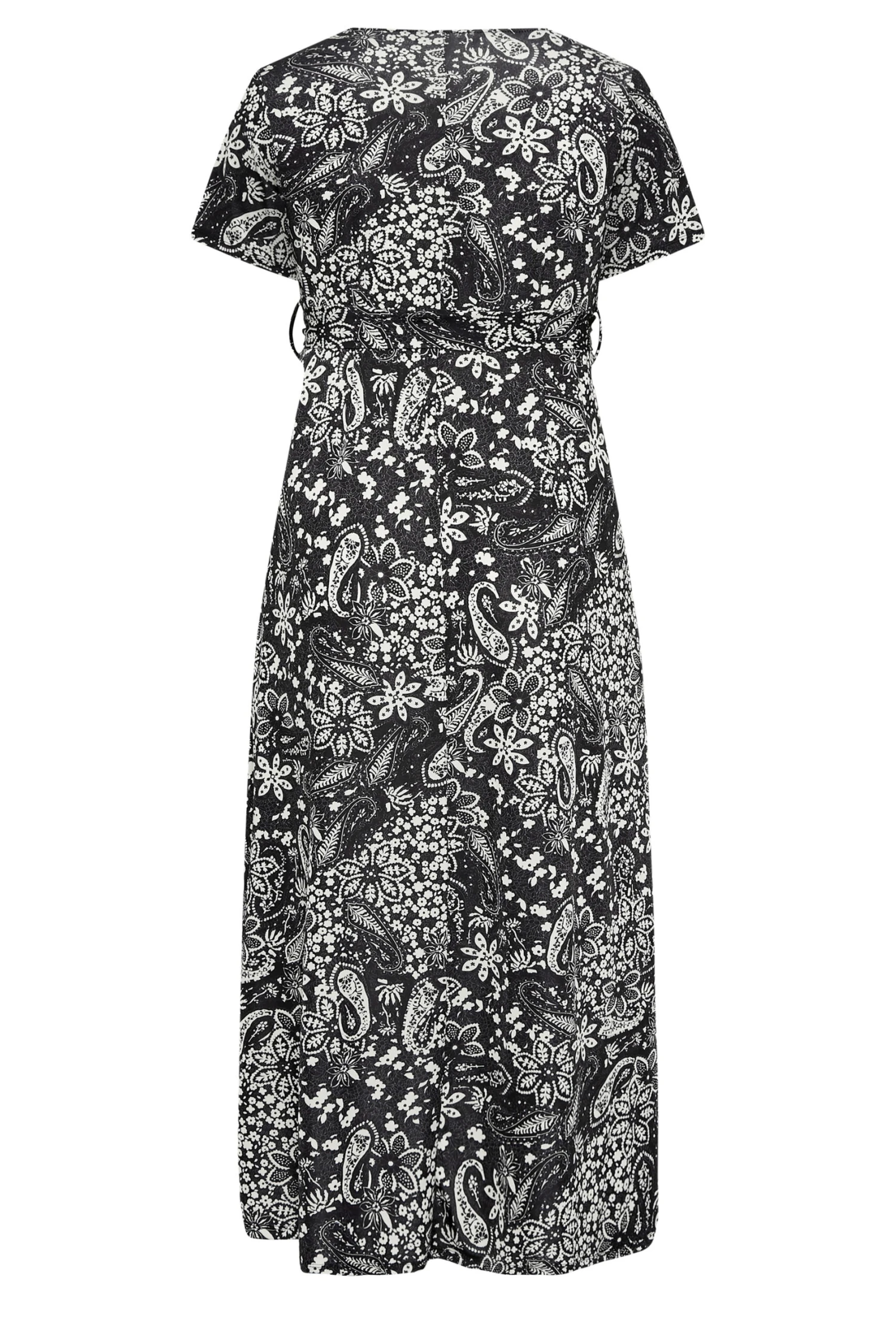 YOURS Curve Black Paisley Print Wrap Maxi Dress 6 YOURS Curve Black Paisley Print Wrap Maxi Dress - Image 6