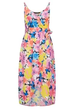 LIMITED COLLECTION Curve Pink Floral Print Strappy Wrap Dress 12 LIMITED COLLECTION Curve Pink Floral Print Strappy Wrap Dress -JOICY Clothing Shop ecbb29f5 9270 40 215499 X
