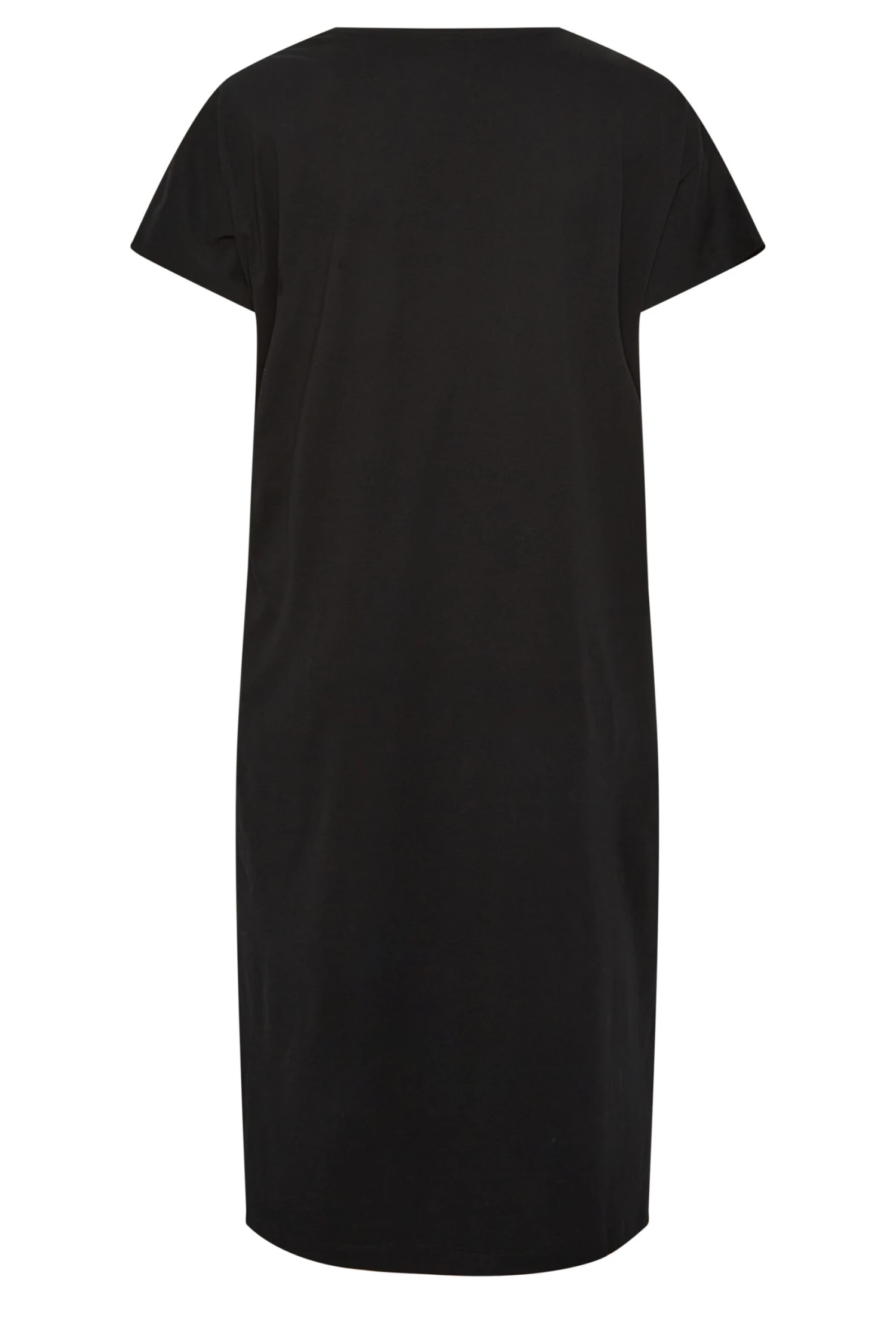 YOURS Curve Black Side Split Midaxi T-Shirt Dress 5 YOURS Curve Black Side Split Midaxi T-Shirt Dress - Image 5
