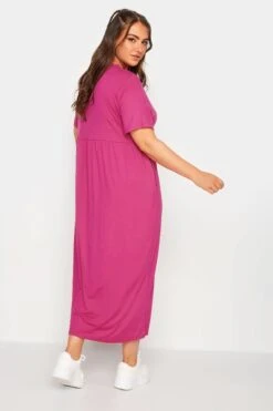 LIMITED COLLECTION Curve Hot Pink Pocket Maxi Dress -JOICY Clothing Shop eefd51a7 2e1e 49 215719 C