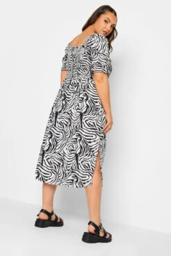 YOURS Curve Black & White Zebra Print Shirred Midaxi Dress -JOICY Clothing Shop ef276231 80d2 4f 137478 C