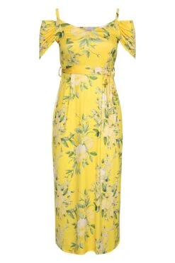 YOURS LONDON Curve Yellow Floral Cold Shoulder Maxi Dress -JOICY Clothing Shop efa709f1 4185 43 161530 X