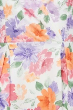 YOURS PETITE Curve White Floral Dipped Hem Midi Dress -JOICY Clothing Shop f1de9476 fb36 4d 174554 Z