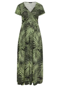 YOURS Curve Green Leaf Print Wrap Maxi Dress -JOICY Clothing Shop f24ae74f 9dfa 4e 301603 X