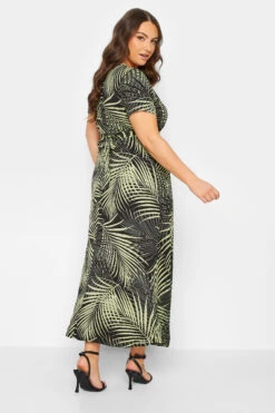 YOURS Curve Green Leaf Print Wrap Maxi Dress -JOICY Clothing Shop f2c55fb9 7318 4e 301603 C