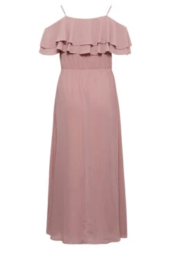 YOURS LONDON Curve Pink Bardot Ruffle Maxi Dress -JOICY Clothing Shop f3137cc3 dd81 49 161880 Y