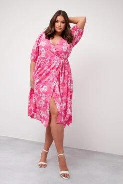 LIMITED COLLECTION Curve Pink Floral Wrap Midaxi Dress 11 LIMITED COLLECTION Curve Pink Floral Wrap Midaxi Dress -JOICY Clothing Shop f40a7270 b195 47 215505 L2