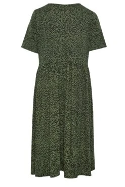 YOURS Curve Green Leopard Print Midi Smock Dress -JOICY Clothing Shop f41d8bc3 42bb 42 137563 Y