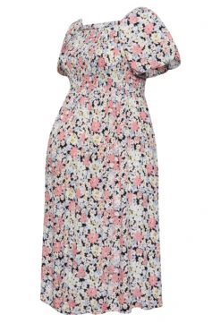 BUMP IT UP MATERNITY Curve Pink Floral Shirred Dress -JOICY Clothing Shop f46ee6ed 4b41 40 158402 X1