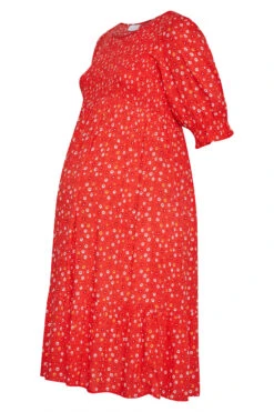 BUMP IT UP MATERNITY Curve Red Ditsy Print Tiered Dress -JOICY Clothing Shop f4b77273 7f45 4d 158350 X