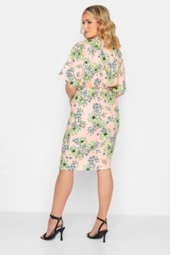 YOURS PETITE Curve Blush Pink Floral Print Wrap Dress -JOICY Clothing Shop f594227a 3a38 4b 174486 C