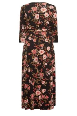 YOURS Curve Black Floral Print Wrap Dress -JOICY Clothing Shop f65d8a97 7a7c 4d 301402 Y