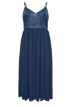 LUXE Curve Navy Blue Sequin Embellished Sleeveless Maxi Dress -JOICY Clothing Shop f7a37d70 5354 44 161995 X