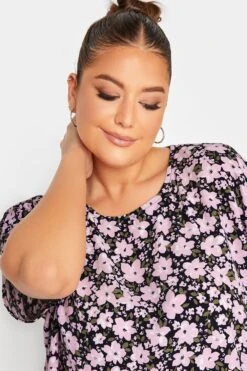 YOURS Curve Black Floral Print Shift Dress -JOICY Clothing Shop f86144fc 4966 4f 137525 D