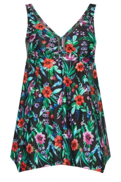 YOURS Curve Black Floral Print Tummy Control Swim Dress 10 YOURS Curve Black Floral Print Tummy Control Swim Dress -JOICY Clothing Shop f8f979af 9221 48 150267 X