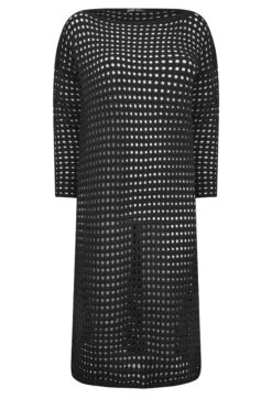 YOURS Curve Black Crochet Midaxi Dress -JOICY Clothing Shop fa74ee0a 8476 44 192983 X