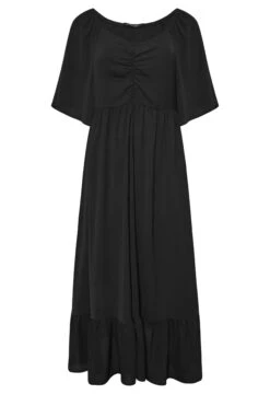 LIMITED COLLECTION Curve Black Ruched Angel Sleeve Dress -JOICY Clothing Shop fba704c7 e172 4b 214535 X