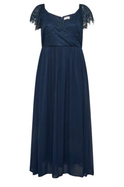 YOURS LONDON Curve Navy Blue Lace Detail Wrap Maxi Dress -JOICY Clothing Shop fbf64836 1f22 47 161893 X
