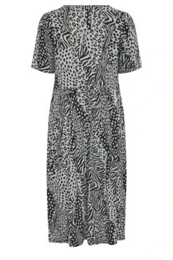 YOURS Curve Grey Mixed Animal Print Midi Smock Dress -JOICY Clothing Shop fcc0f38f 1e5e 40 137562 Y