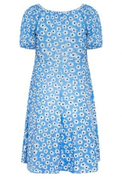 YOURS PETITE Curve Blue Daisy Print Ruched Front Dress -JOICY Clothing Shop fd148d6f d71d 41 174547 Y