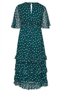 YOURS LONDON Curve Green Polka Dot Ruffle Maxi Dress -JOICY Clothing Shop ff8afe1e b2aa 4c 162209 Y